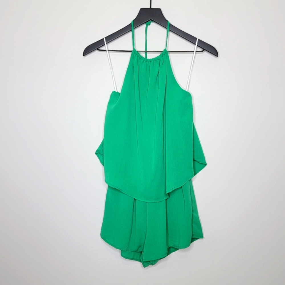 Francesca's Alya Green Halter Romper Size Small NWT